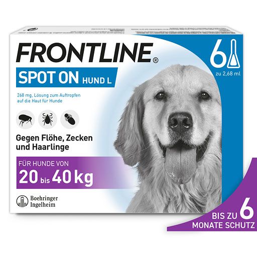 FRONTLINE SPOT-ON gegen Zecken, Flöhe und Haarlinge für Hunde L (20-40 kg)