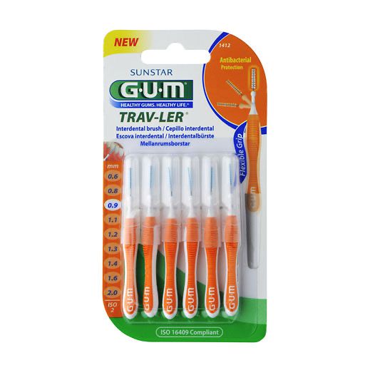 GUM TRAV-LER 0,9mm Kerze orange Intendent.+6Kappen