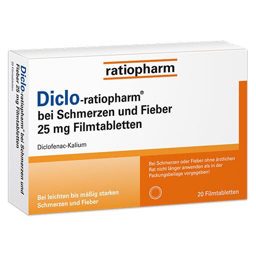 DICLO-ratiopharm bei Schmerzen u.Fieber 25 mg FTA