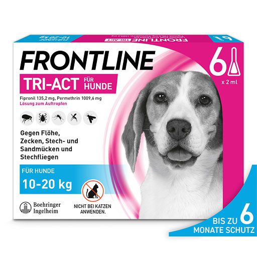 FRONTLINE TRI-ACT gegen Zecken, Flöhe und fliegende Insekten für Hunde M (10-20 kg)