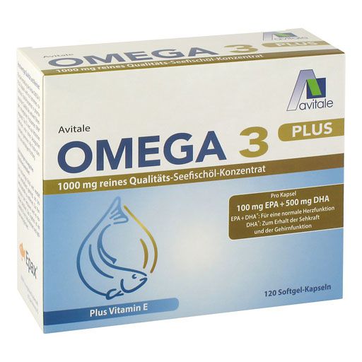 OMEGA-3 PLUS 1.000 mg DHA 500 mg/EPA 100 mg+Vit.E