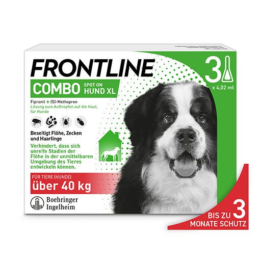 FRONTLINE COMBO® gegen Zecken, Flöhe (Flöhe, Eier, Larven, Puppen) bei Hunden XL (40-60Kg)