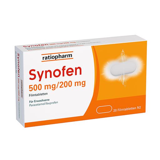 SYNOFEN 500 mg/200 mg Filmtabletten mit Ibuprofen und Paracetamol