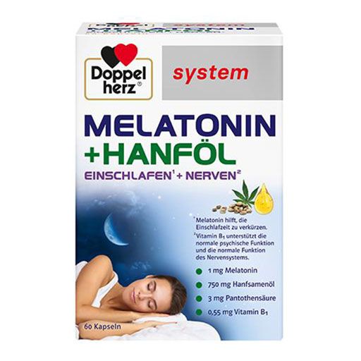 DOPPELHERZ Melatonin+Hanföl system Kapseln
